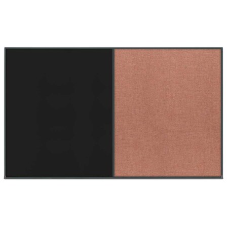 United Visual Products Single Door Radius Corkboard, 36"x36", Hea, UV7012RC-BLACK-DRKSPR UV7012RC-BLACK-DRKSPR
